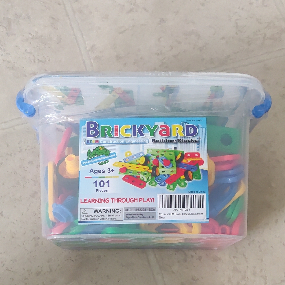 New!Brickyard Construction Engineering Toy STEM Kit 101 Piece Educational Ages